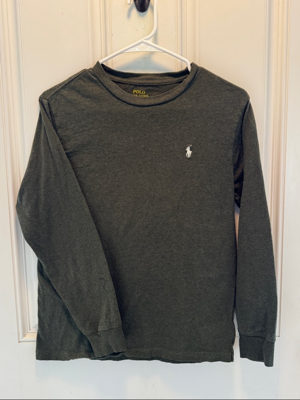 Polo by Ralph Lauren Long-Sleeve Crew Tee - Olive Green with White Logo